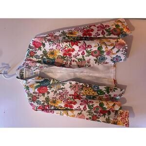 Draper's & Damon's Women's Floral Silk Blazer Jacket Size 8